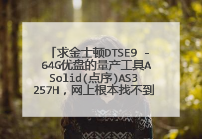 求金士顿DTSE9 - 64G优盘的量产工具ASolid(点序)AS3257H,网上根本找不到,做启动盘失败变砖了