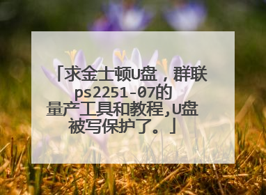 求金士顿U盘,群联ps2251-07的量产工具和教程,U盘被写保护了。