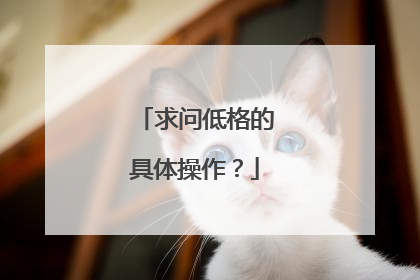 求问低格的具体操作?
