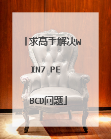 求高手解决WIN7 PE BCD问题