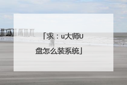 求：u大师U盘怎么装系统