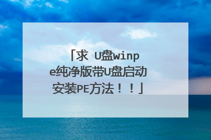 求 U盘winpe纯净版带U盘启动安装PE方法！！