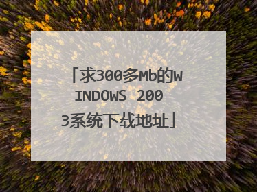 求300多Mb的WINDOWS 2003系统下载地址