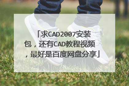 求CAD2007安装包,还有CAD教程视频,最好是百度网盘分享