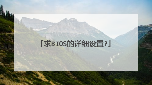 求BIOS的详细设置?