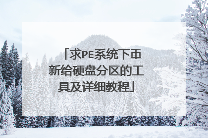 求PE系统下重新给硬盘分区的工具及详细教程