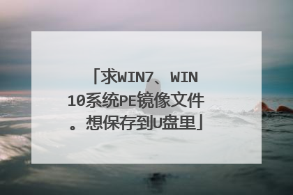 求WIN7、WIN10系统PE镜像文件。想保存到U盘里
