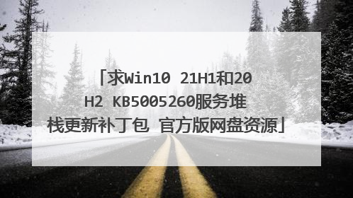 求Win10 21H1和20H2 KB5005260服务堆栈更新补丁包 官方版网盘资源