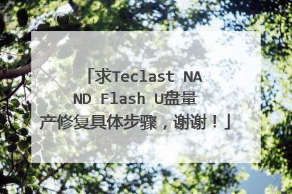 求Teclast NAND Flash U盘量产修复具体步骤,谢谢!