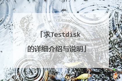 求Testdisk的详细介绍与说明