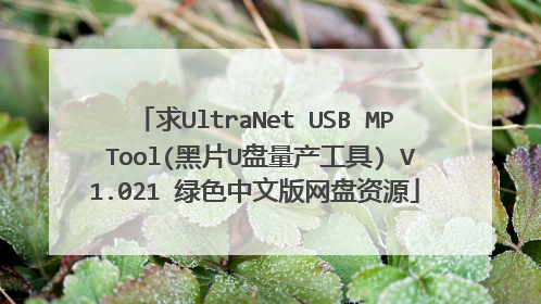 求UltraNet USB MP Tool(黑片U盘量产工具) V1.021 绿色中文版网盘资源
