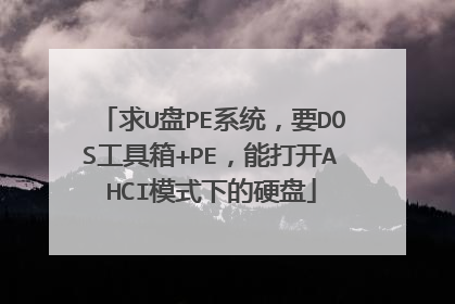 求U盘PE系统,要DOS工具箱+PE,能打开AHCI模式下的硬盘