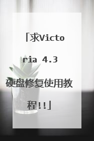 求Victoria 4.3硬盘修复使用教程!!