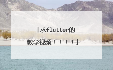 求flutter的教学视频!!!!