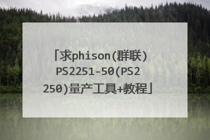 求phison(群联) PS2251-50(PS2250)量产工具+教程