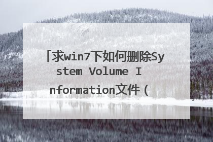 求win7下如何删除System Volume Information文件(一旦解决必给高分)