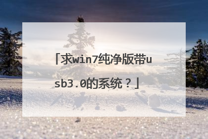 求win7纯净版带usb3.0的系统？