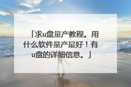 求u盘量产教程。用什么软件量产最好!有u盘的详细信息。
