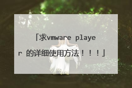 求vmware player 的详细使用方法!!!