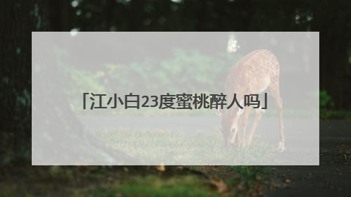 江小白23度蜜桃醉人吗