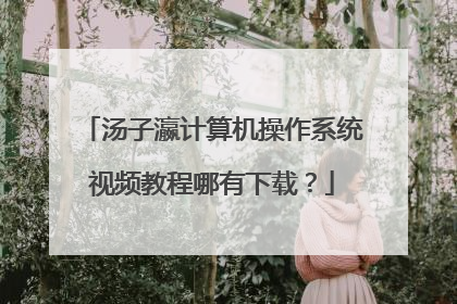 汤子瀛计算机操作系统视频教程哪有下载?