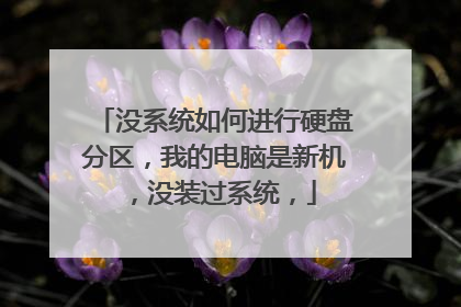 没系统如何进行硬盘分区,我的电脑是新机,没装过系统,