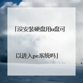 没安装硬盘用u盘可以进入pe系统吗