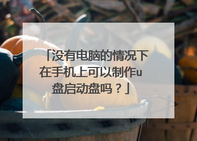 没有电脑的情况下在手机上可以制作u盘启动盘吗？