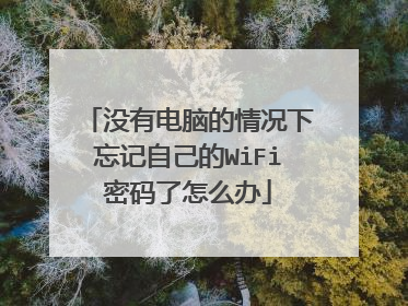 没有电脑的情况下忘记自己的WiFi密码了怎么办