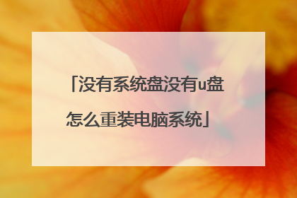 没有系统盘没有u盘怎么重装电脑系统