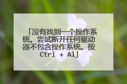 没有找到一个操作系统。尝试断开任何驱动器不包含操作系统。按Ctrl + Al