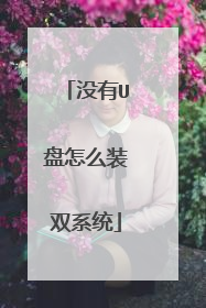 没有U盘怎么装双系统