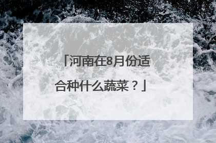 河南在8月份适合种什么蔬菜？