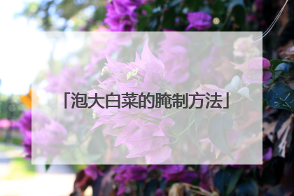 泡大白菜的腌制方法