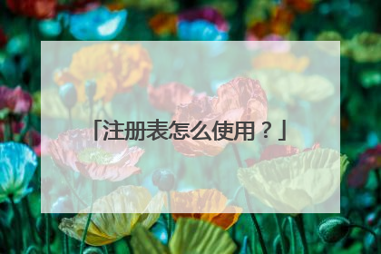 注册表怎么使用？