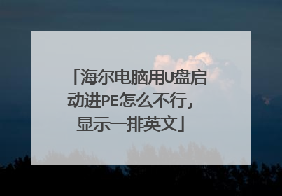 海尔电脑用U盘启动进PE怎么不行,显示一排英文