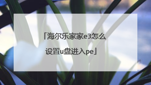 海尔乐家家e3怎么设置u盘进入pe