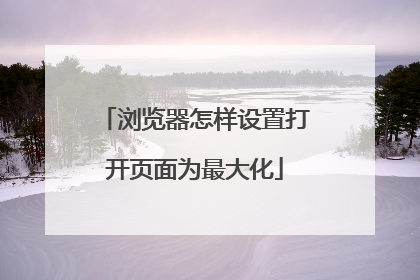浏览器怎样设置打开页面为最大化
