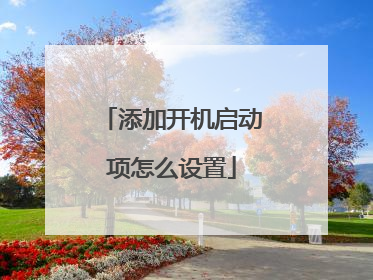 添加开机启动项怎么设置