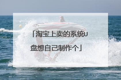 淘宝上卖的系统U盘想自己制作个