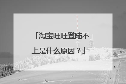 淘宝旺旺登陆不上是什么原因?