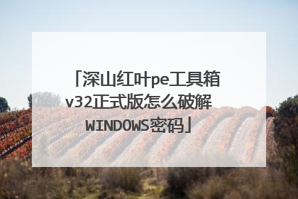 深山红叶pe工具箱v32正式版怎么破解WINDOWS密码