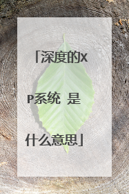 深度的XP系统 是什么意思