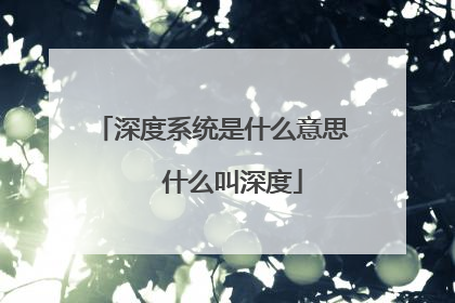 深度系统是什么意思 什么叫深度