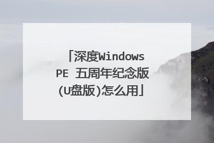 深度Windows PE 五周年纪念版(U盘版)怎么用