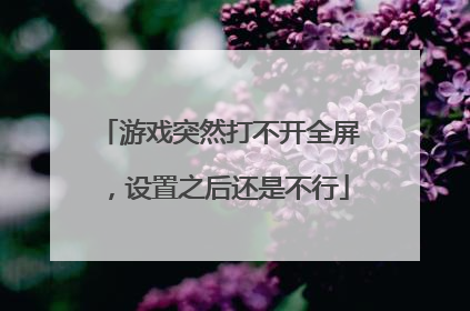 游戏突然打不开全屏,设置之后还是不行