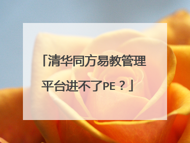 清华同方易教管理平台进不了PE?