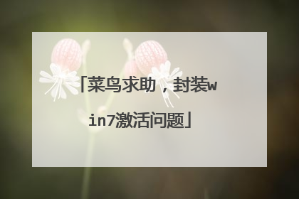 菜鸟求助,封装win7激活问题