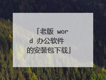老版 word 办公软件 的安装包下载
