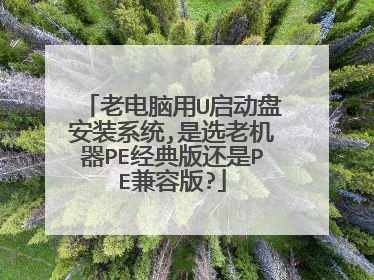 老电脑用U启动盘安装系统,是选老机器PE经典版还是PE兼容版?